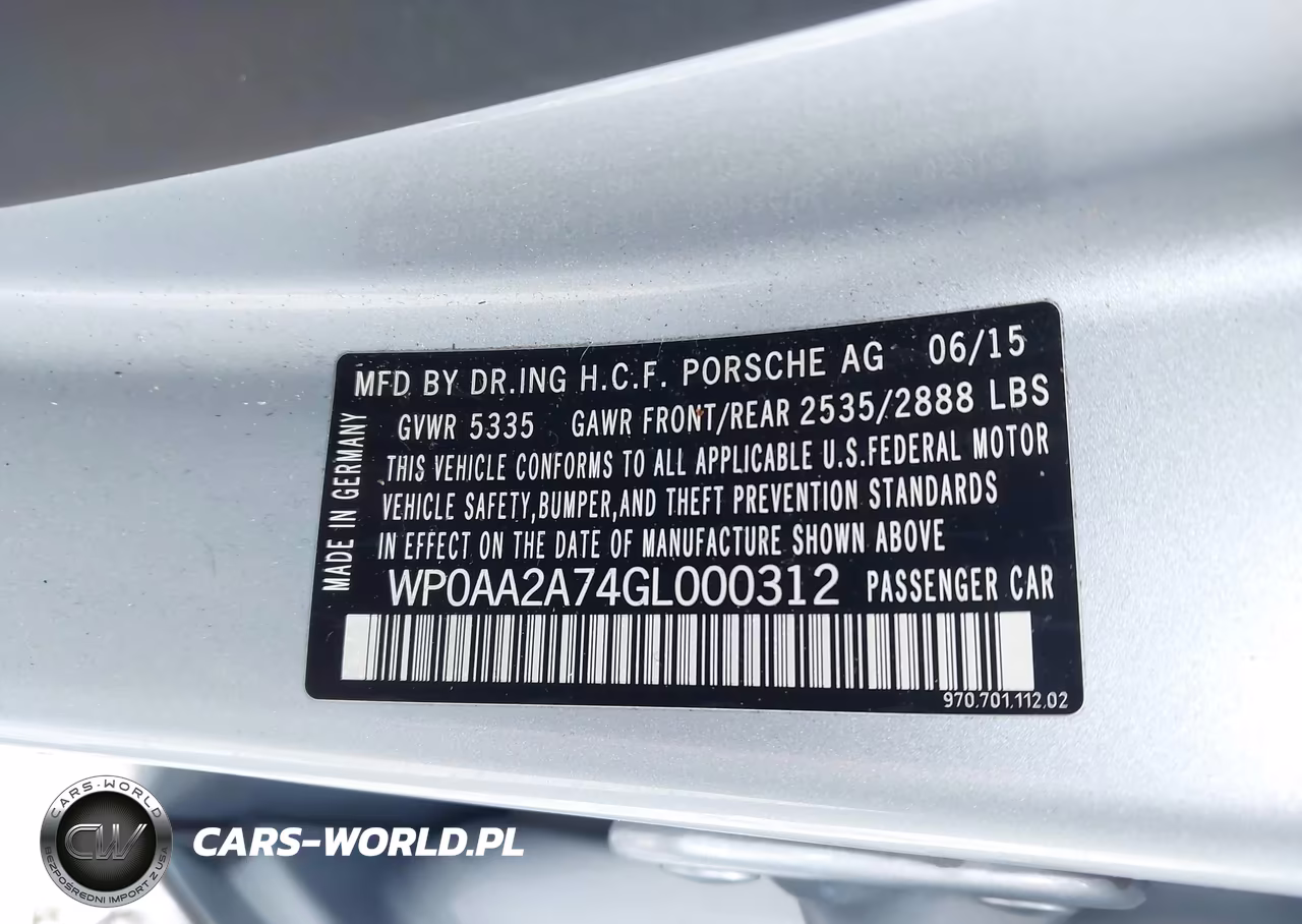 2016 Porsche Panamera 4 VIN:WP0AA2A74GL000312 - 9