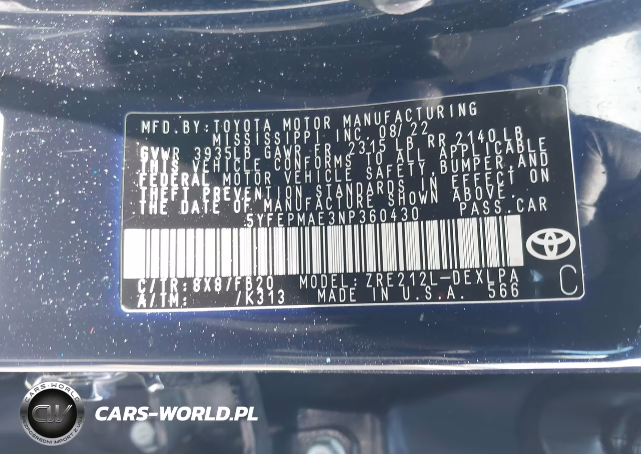 2022 Toyota Corolla Le VIN:5YFEPMAE3NP360430 - 9