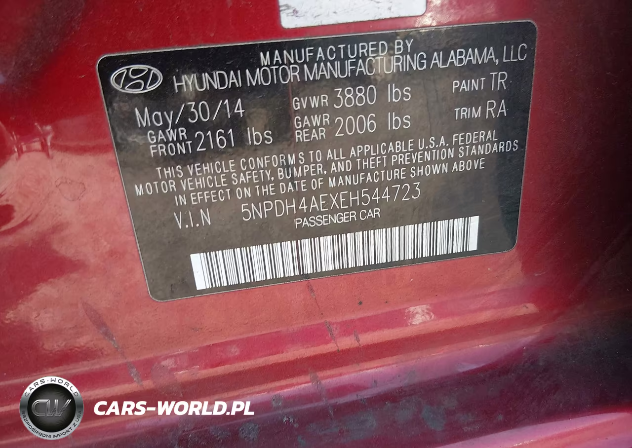 2014 Hyundai Elantra Se VIN:5NPDH4AEXEH544723 - 9