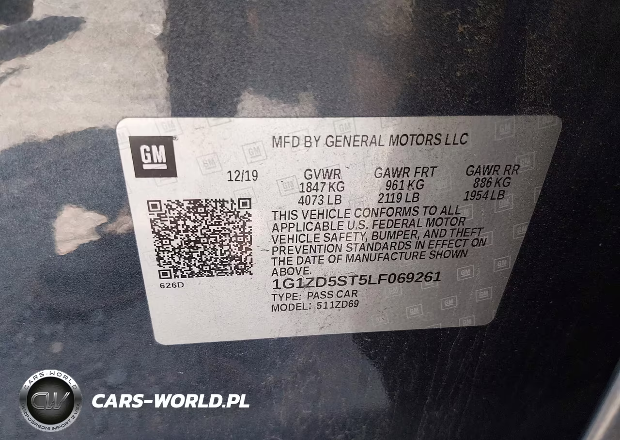 2020 Chevrolet Malibu Fwd Lt VIN:1G1ZD5ST5LF069261 - 9