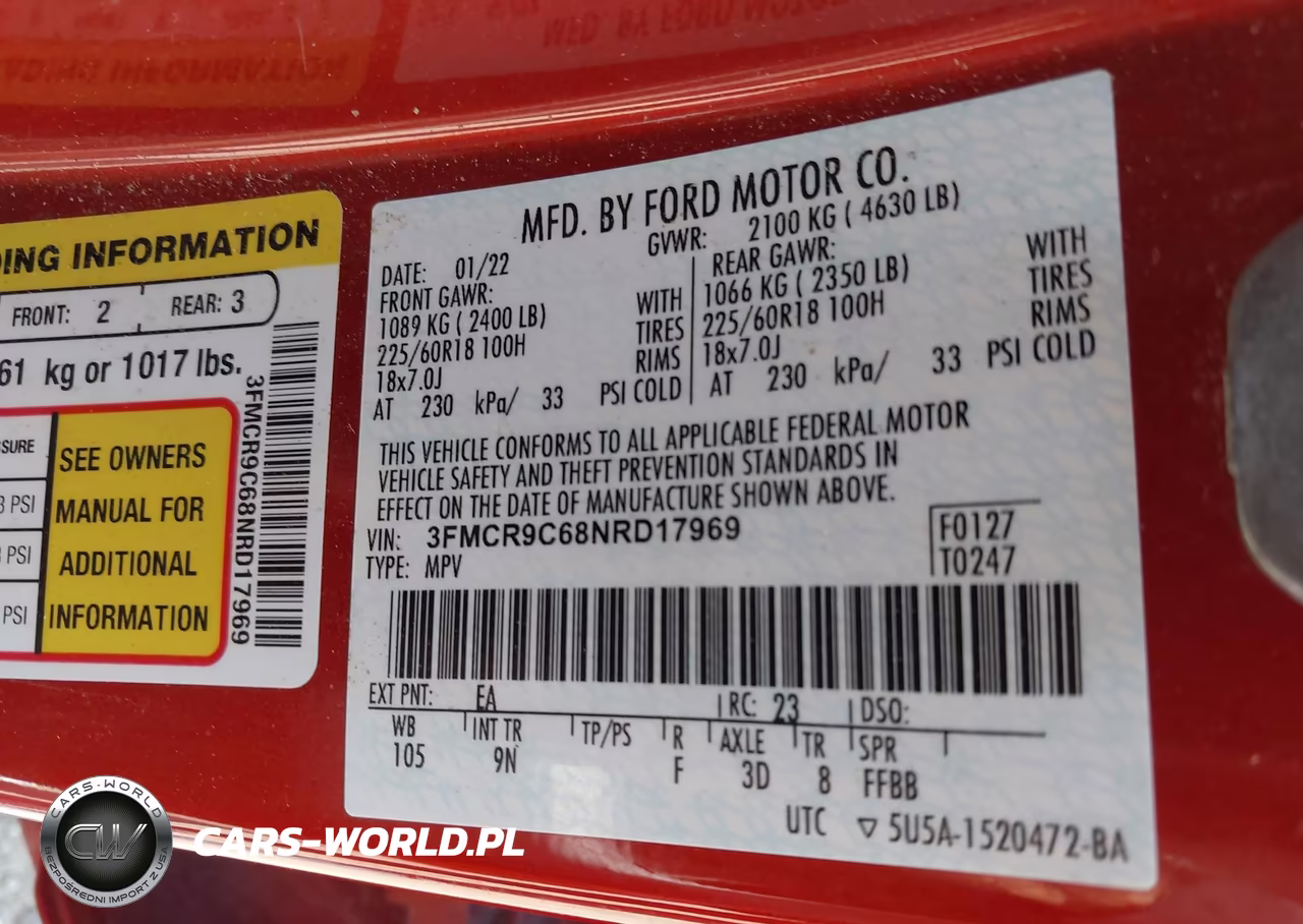 2022 Ford Bronco Sport Outer Banks VIN:3FMCR9C68NRD17969 - 9