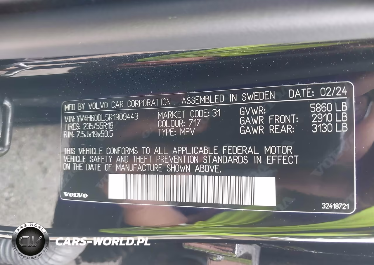 2024 Volvo Xc60 Recharge Plug-In Hybrid T8 Plus Dark Theme VIN:YV4H60DL5R1909443 - 9