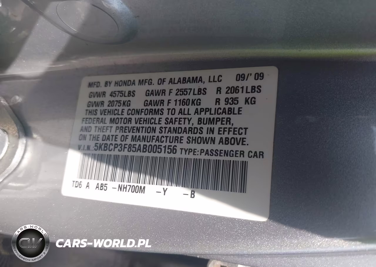 2010 Honda Accord 3.5 Ex-L VIN:5KBCP3F85AB005156 - 9