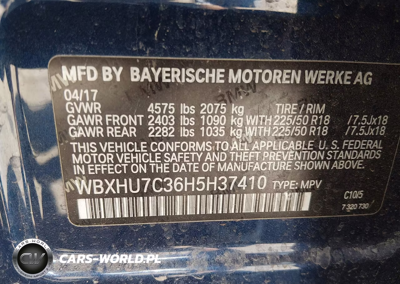 2017 BMW X1 Sdrive28I VIN:WBXHU7C36H5H37410 - 9