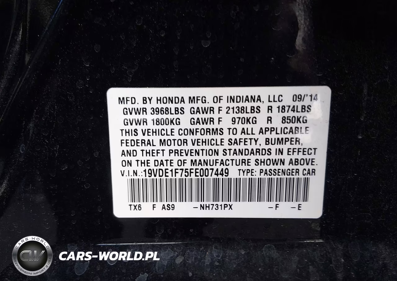2015 Acura Ilx 2.0L VIN:19VDE1F75FE007449 - 9