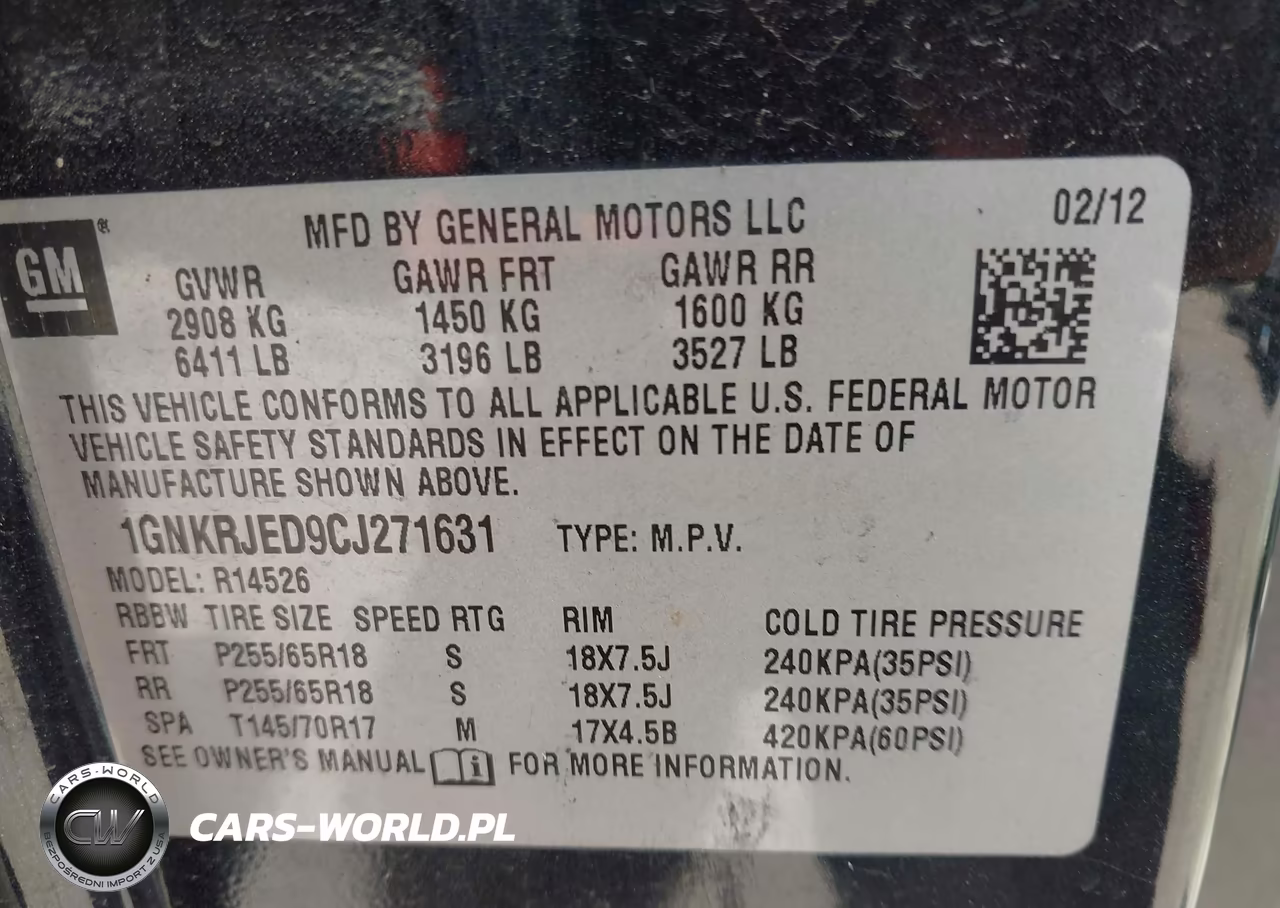 2012 Chevrolet Traverse Lt VIN:1GNKRJED9CJ271631 - 9