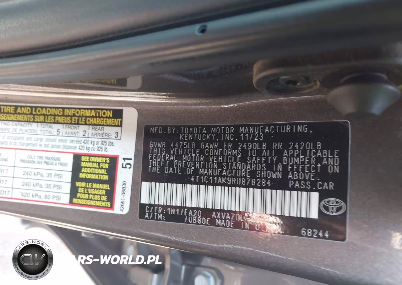 2024 Toyota Camry Le VIN:4T1C11AK9RU878284 - 9
