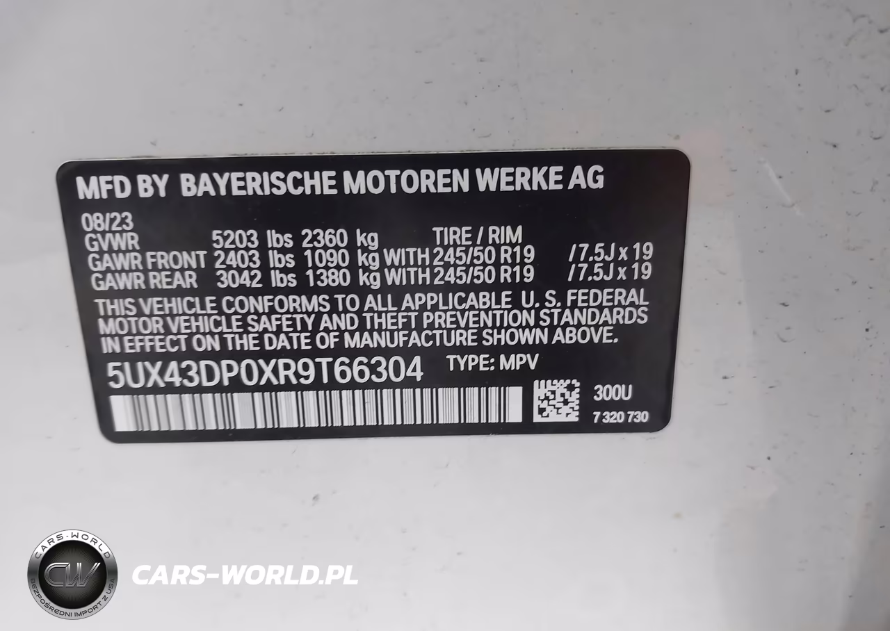 2024 BMW X3 Sdrive30I VIN:5UX43DP0XR9T66304 - 9