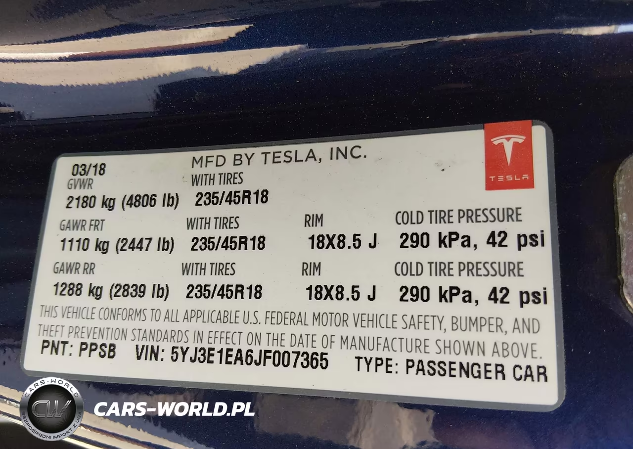 2018 Tesla Model 3 Long Range-Mid Range VIN:5YJ3E1EA6JF007365 - 9