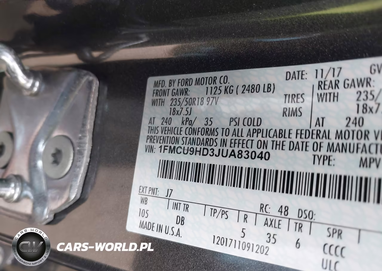 2018 Ford Escape Sel VIN:1FMCU9HD3JUA83040 - 9
