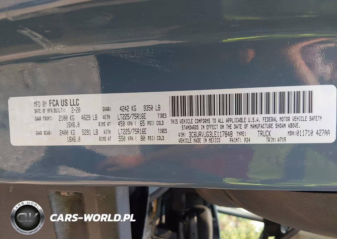 2020 Ram Promaster 3500 Cargo Van High Roof 159 Wb Ext VIN:3C6URVJG3LE117848 - 9