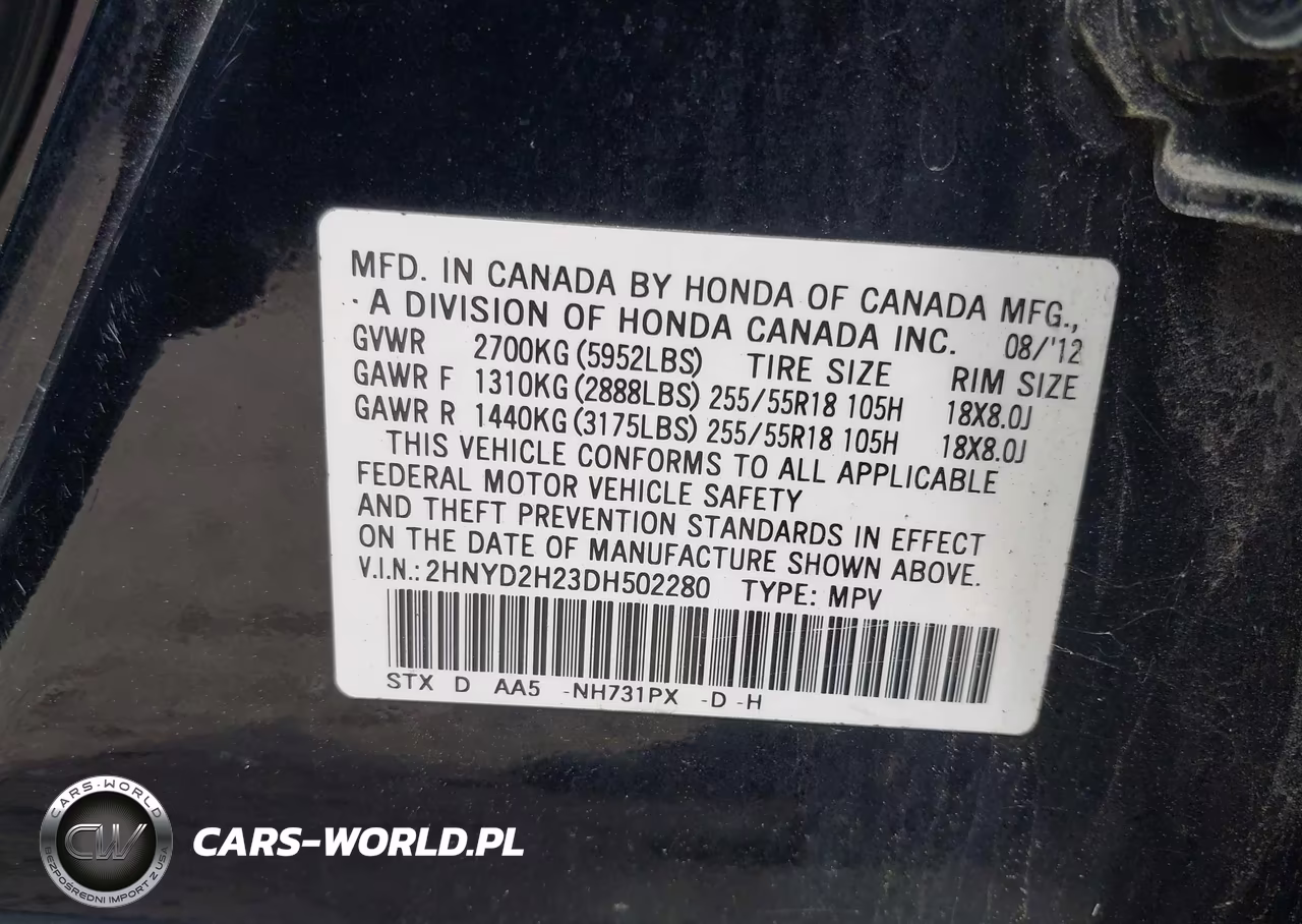 2013 Acura Mdx VIN:2HNYD2H23DH502280 - 9