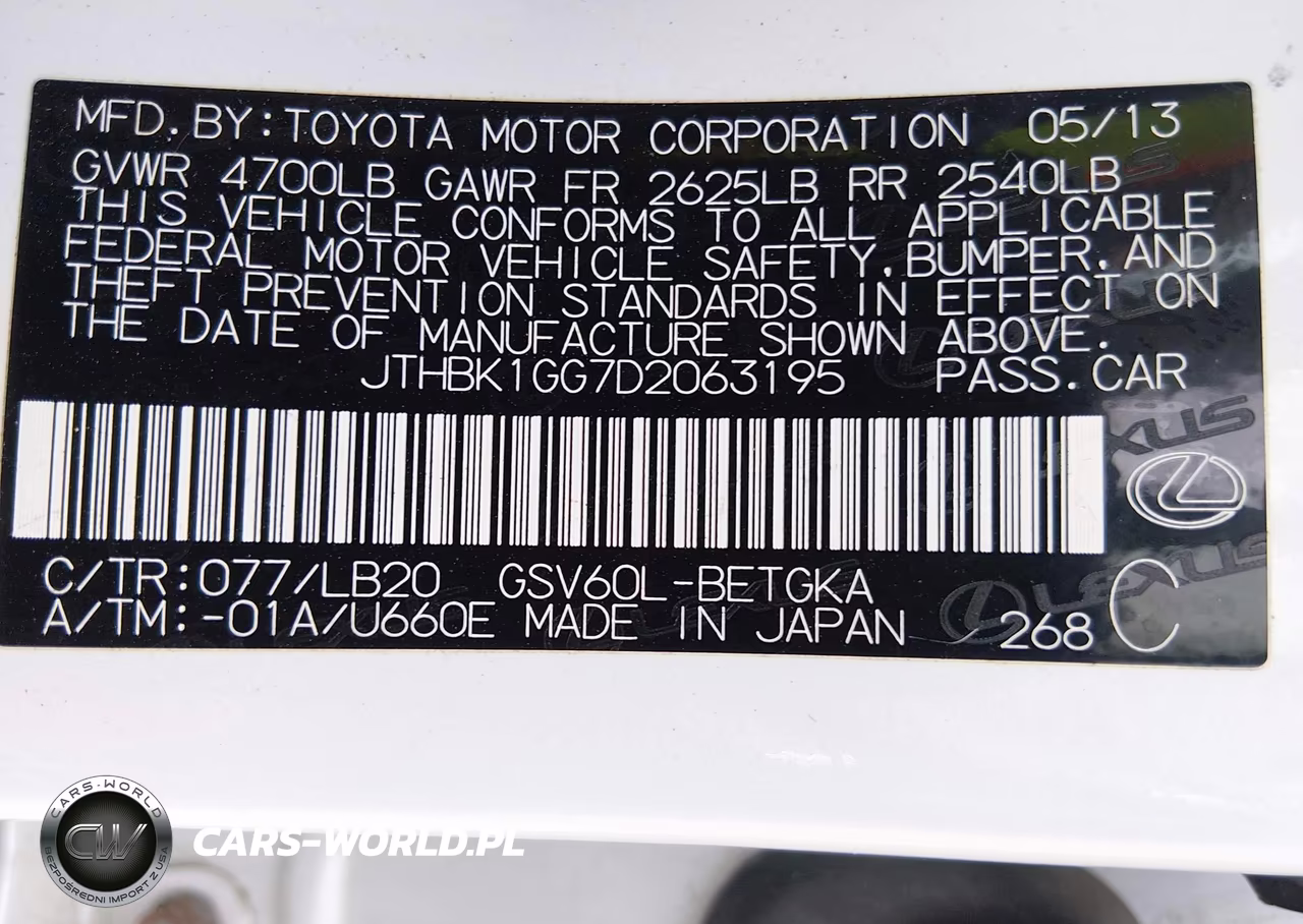 2013 Lexus Es 350 VIN:JTHBK1GG7D2063195 - 9