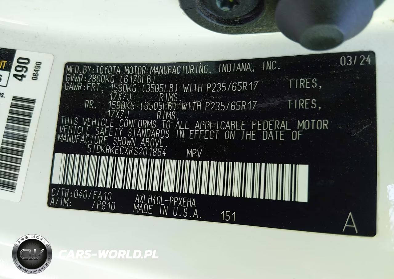 2024 Toyota Sienna Le VIN:5TDKRKECXRS201864 - 9