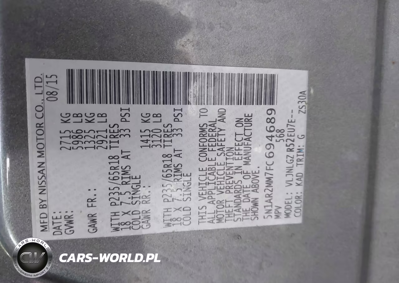 2015 Nissan Pathfinder Sl VIN:5N1AR2MM7FC694689 - 9