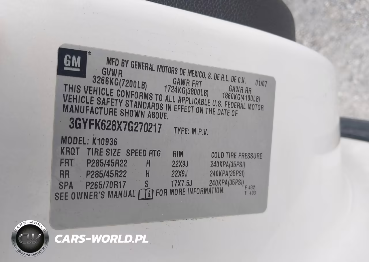 2007 Cadillac Escalade Ext VIN:3GYFK628X7G270217 - 9