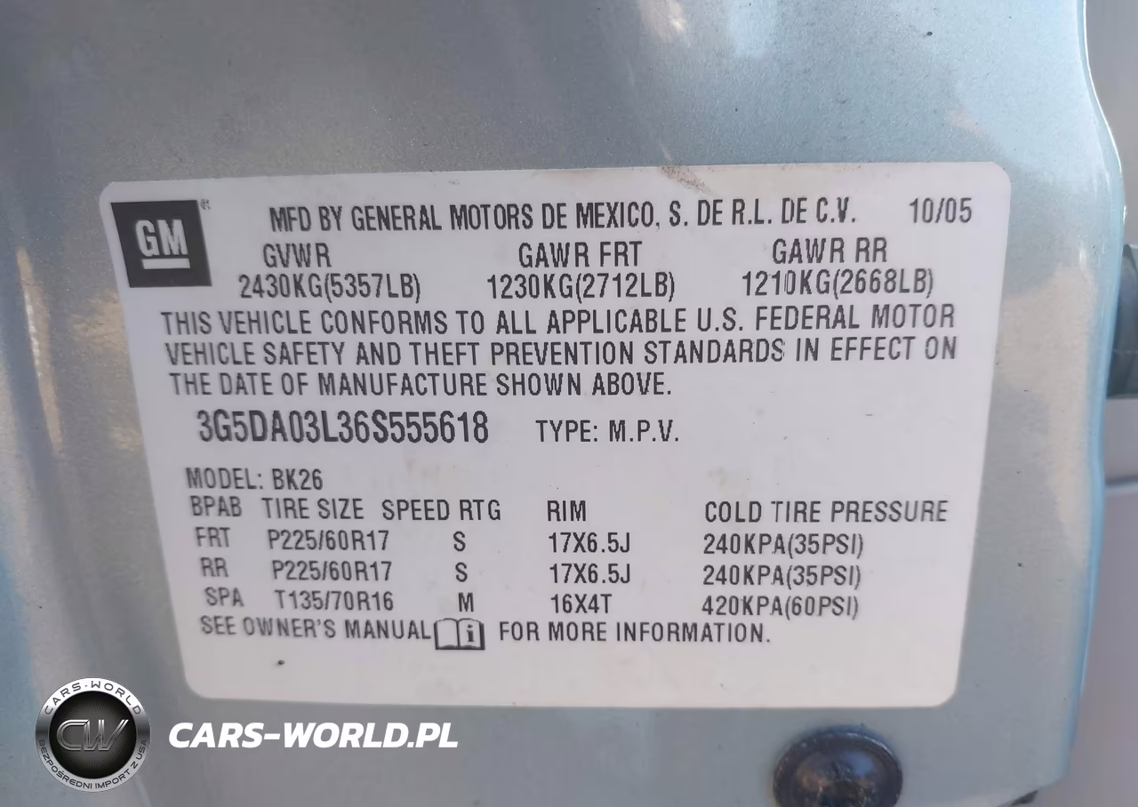2006 Buick Rendezvous Cx VIN:3G5DA03L36S555618 - 9