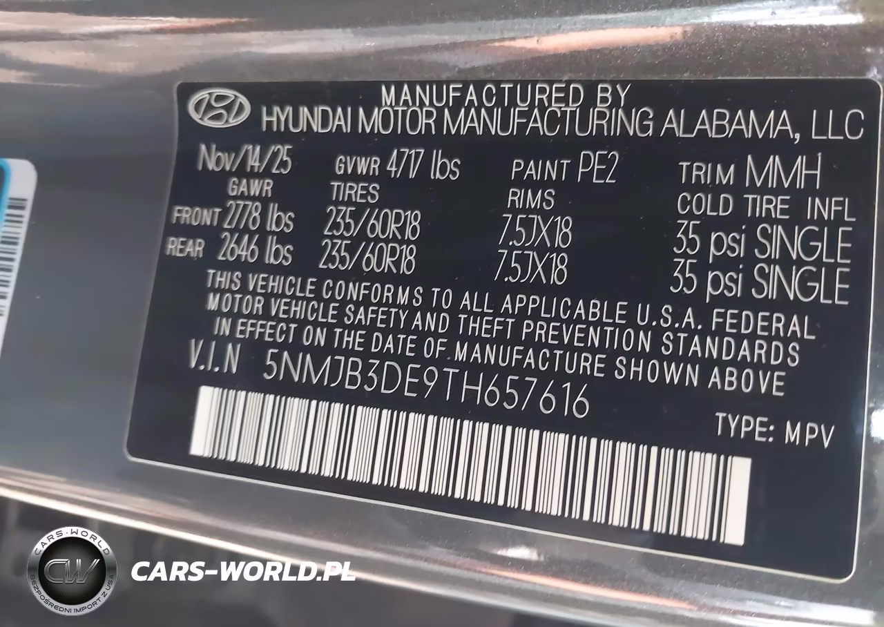 2026 Hyundai Tucson Sel VIN:5NMJB3DE9TH657616 - 9