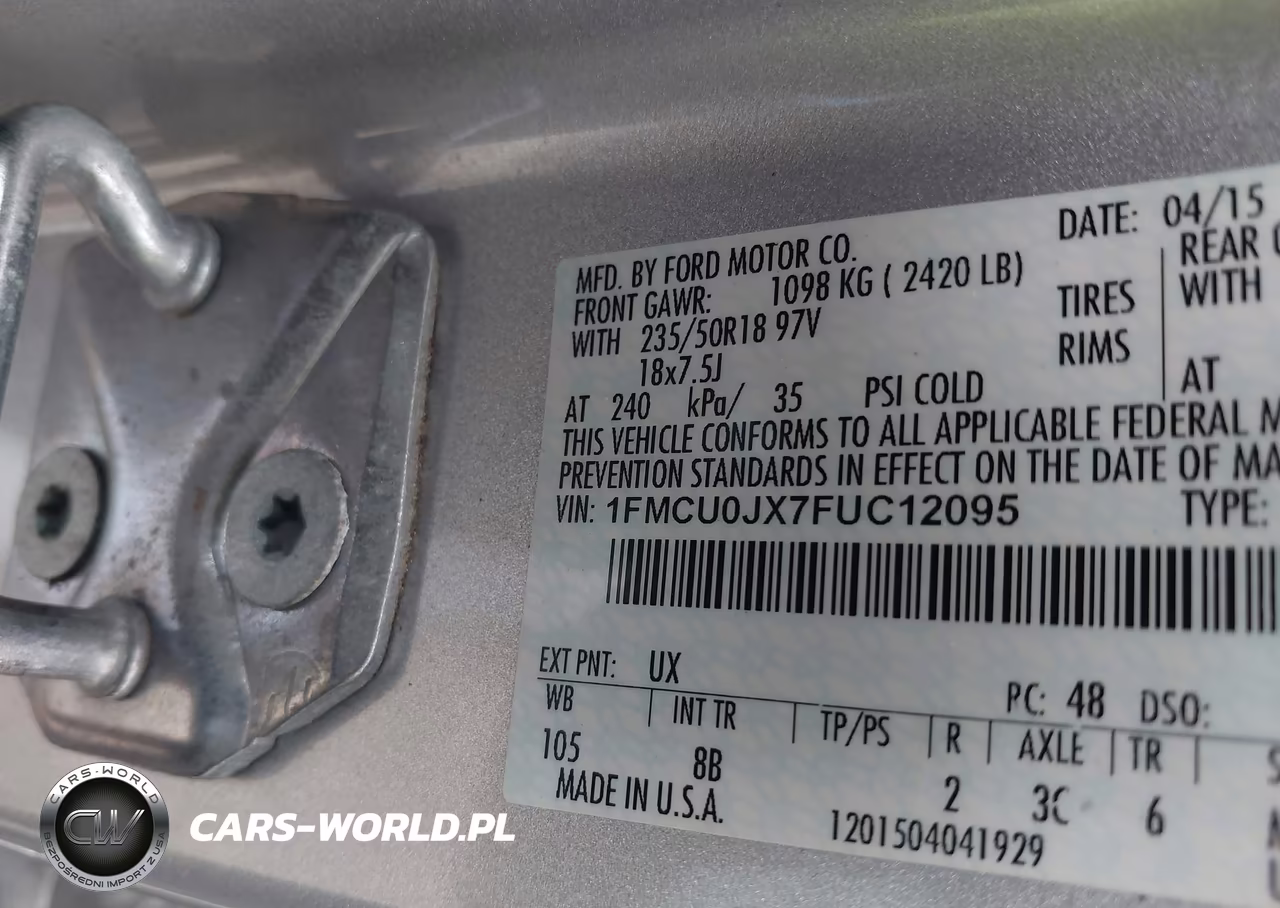 2015 Ford Escape Titanium VIN:1FMCU0JX7FUC12095 - 9