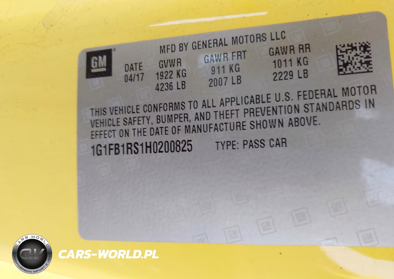 2017 Chevrolet Camaro 1Lt VIN:1G1FB1RS1H0200825 - 9