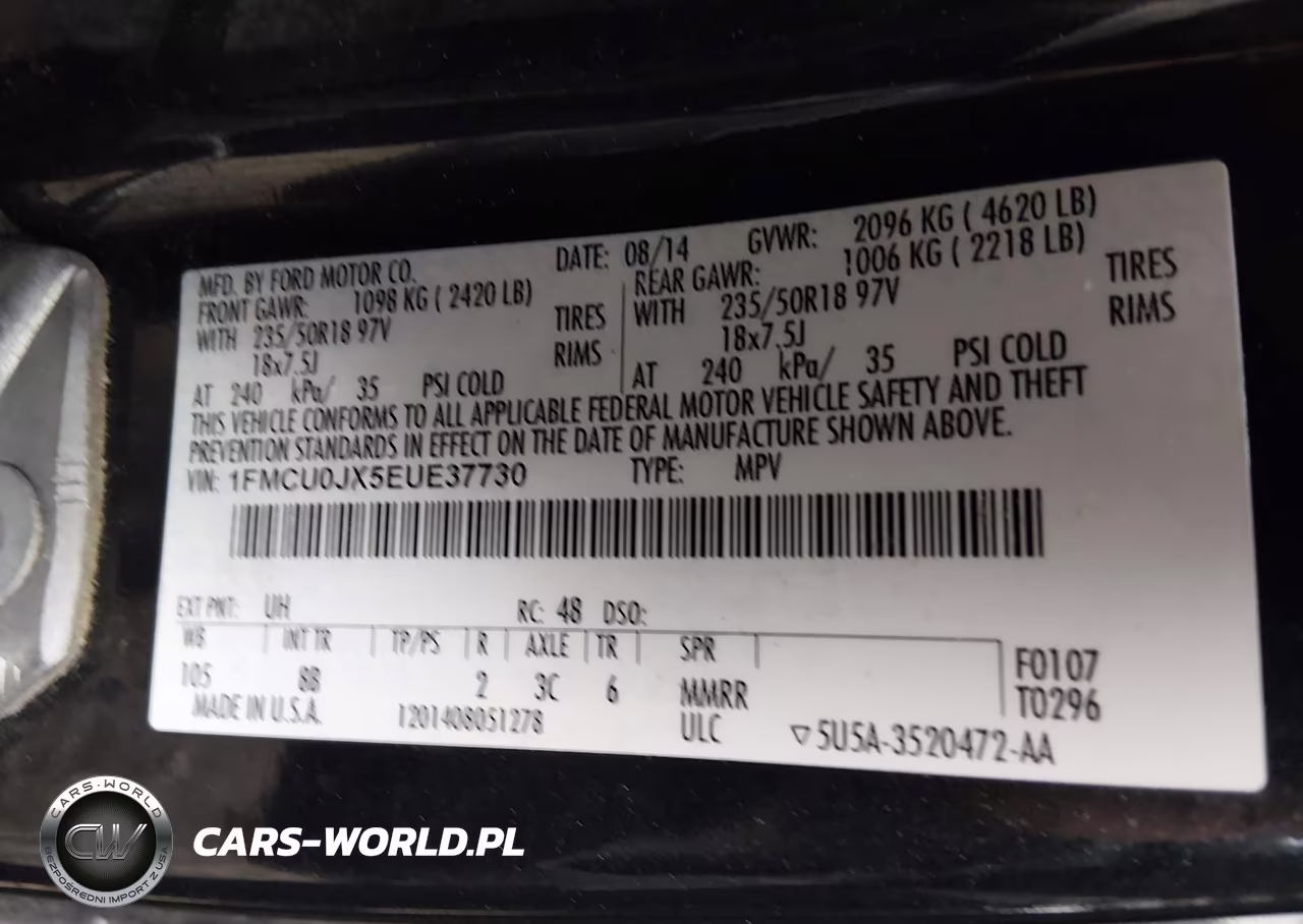 2014 Ford Escape Titanium VIN:1FMCU0JX5EUE37730 - 9