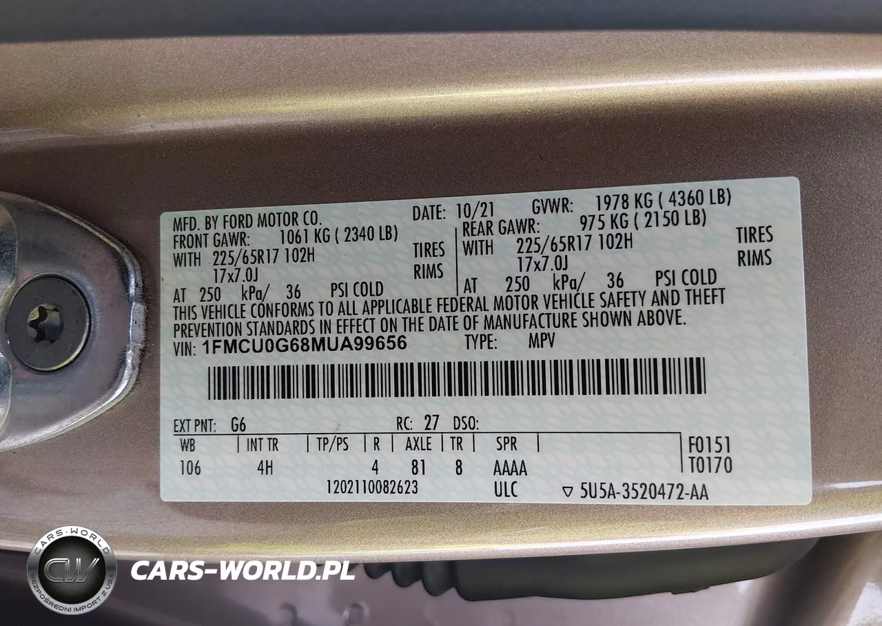 2021 Ford Escape Se VIN:1FMCU0G68MUA99656 - 9