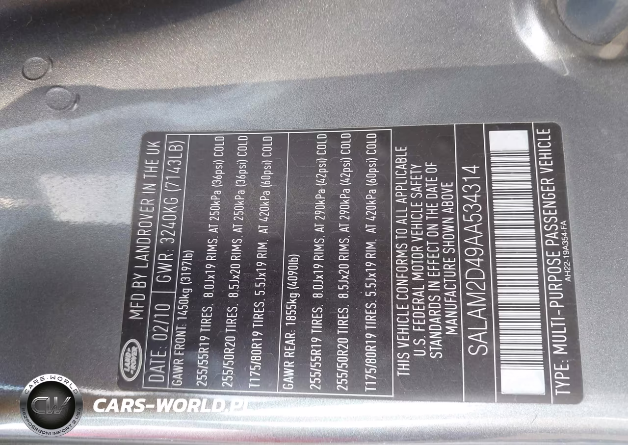 2010 Land Rover Lr4 VIN:SALAM2D49AA534314 - 9