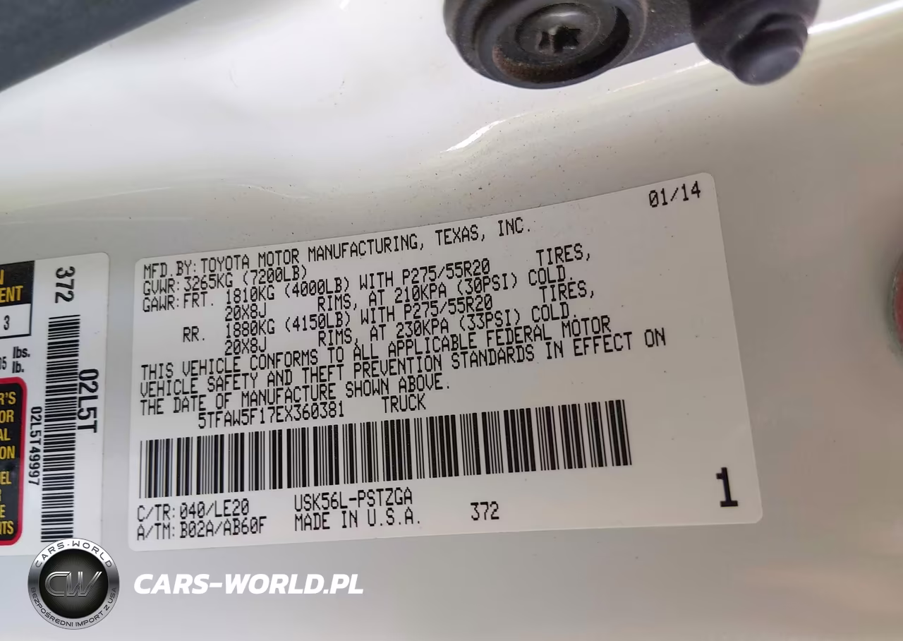 2014 Toyota Tundra Platinum 5.7L V8 VIN:5TFAW5F17EX360381 - 9