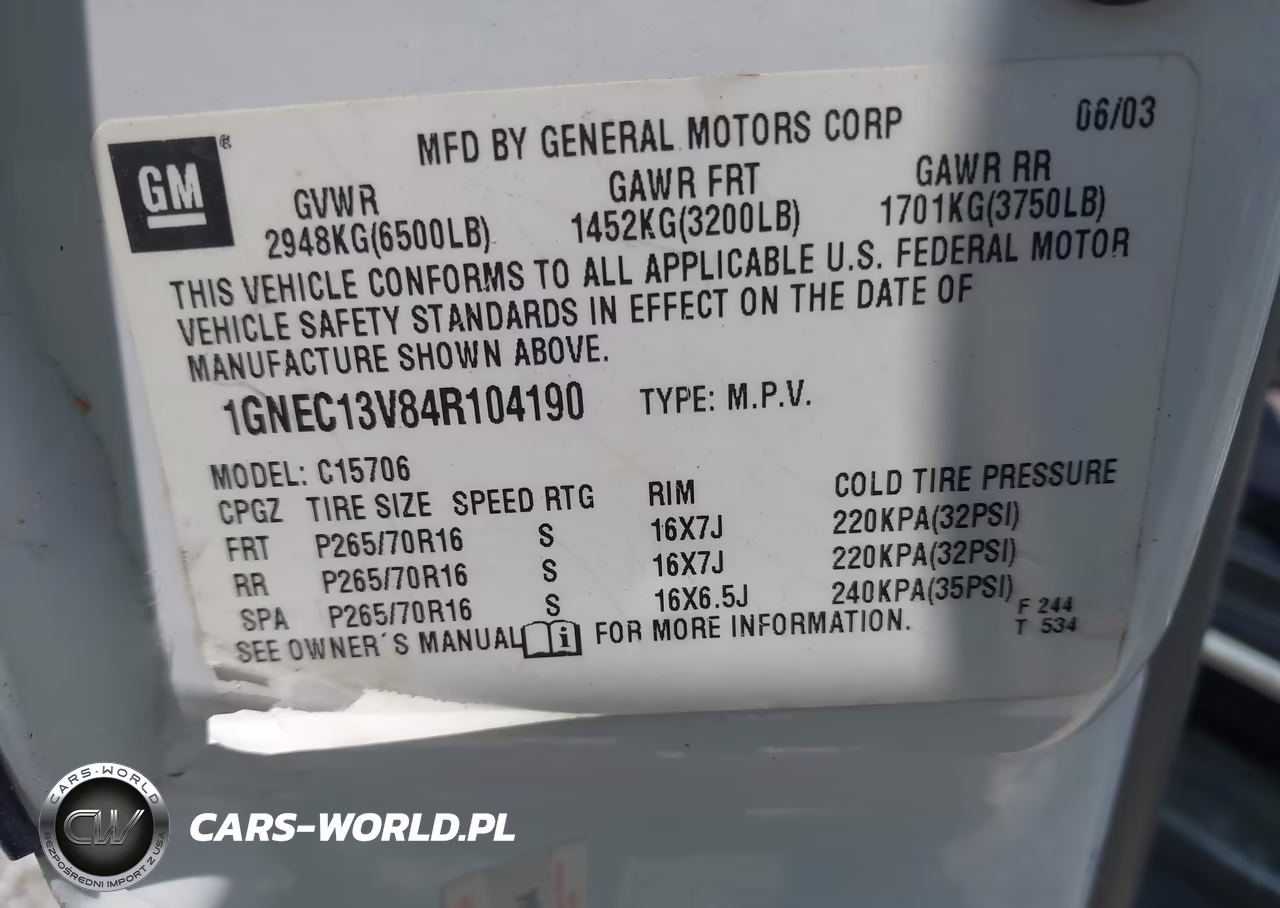 2004 Chevrolet Tahoe Ls VIN:1GNEC13V84R104190 - 9