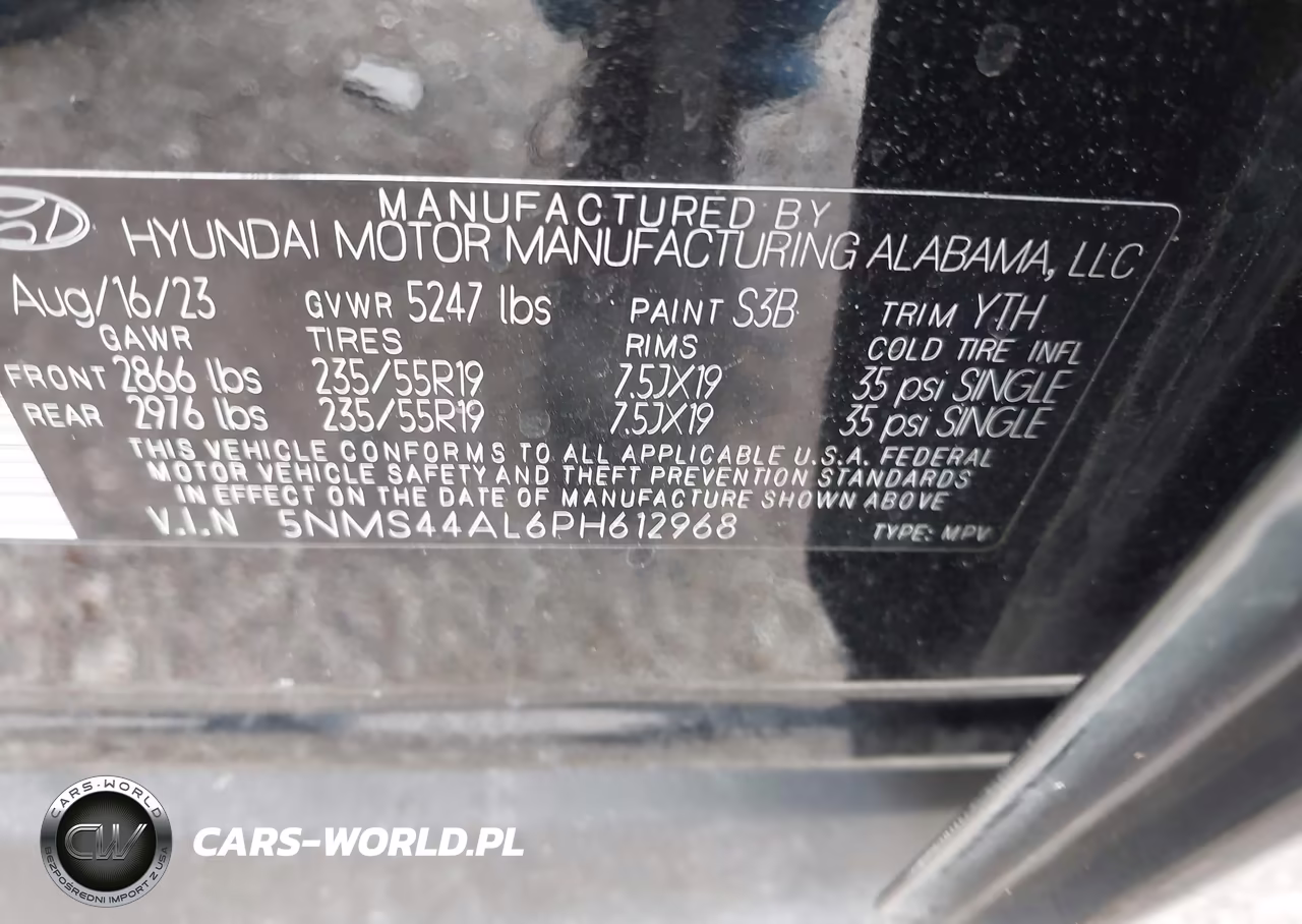 2023 Hyundai Santa Fe Limited VIN:5NMS44AL6PH612968 - 9
