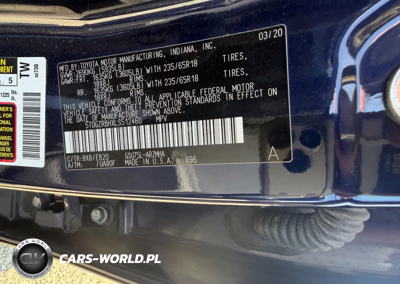 2020 Toyota Highlander Xle VIN:5TDGZRBHXLS512460 - 9