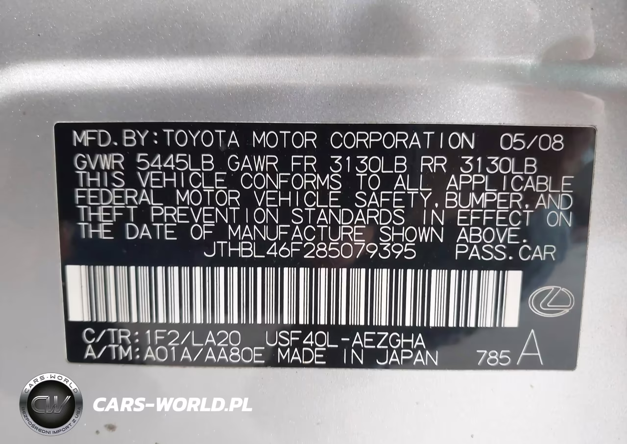 2008 Lexus Ls 460 VIN:JTHBL46F285079395 - 9