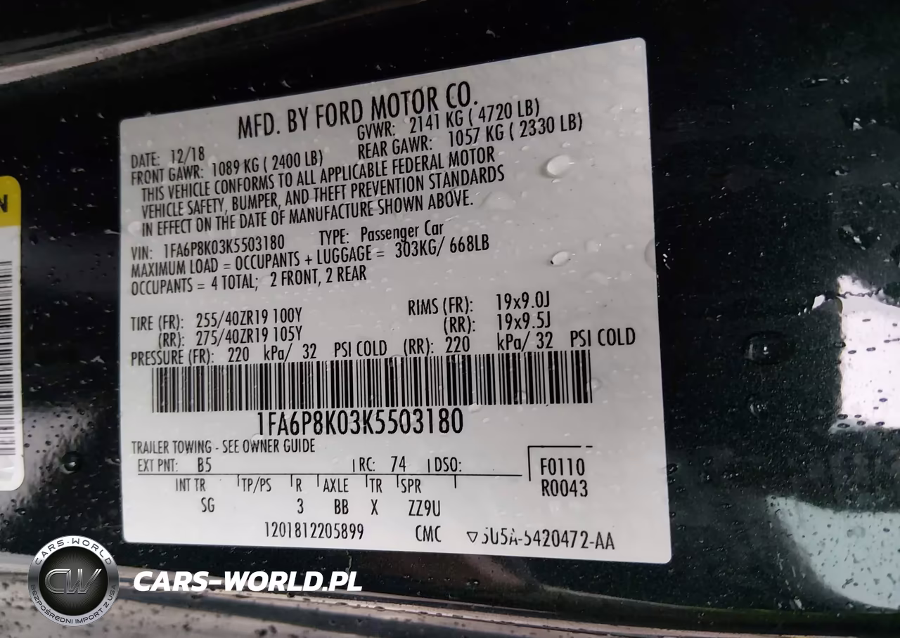 2019 Ford Mustang Bullitt VIN:1FA6P8K03K5503180 - 9