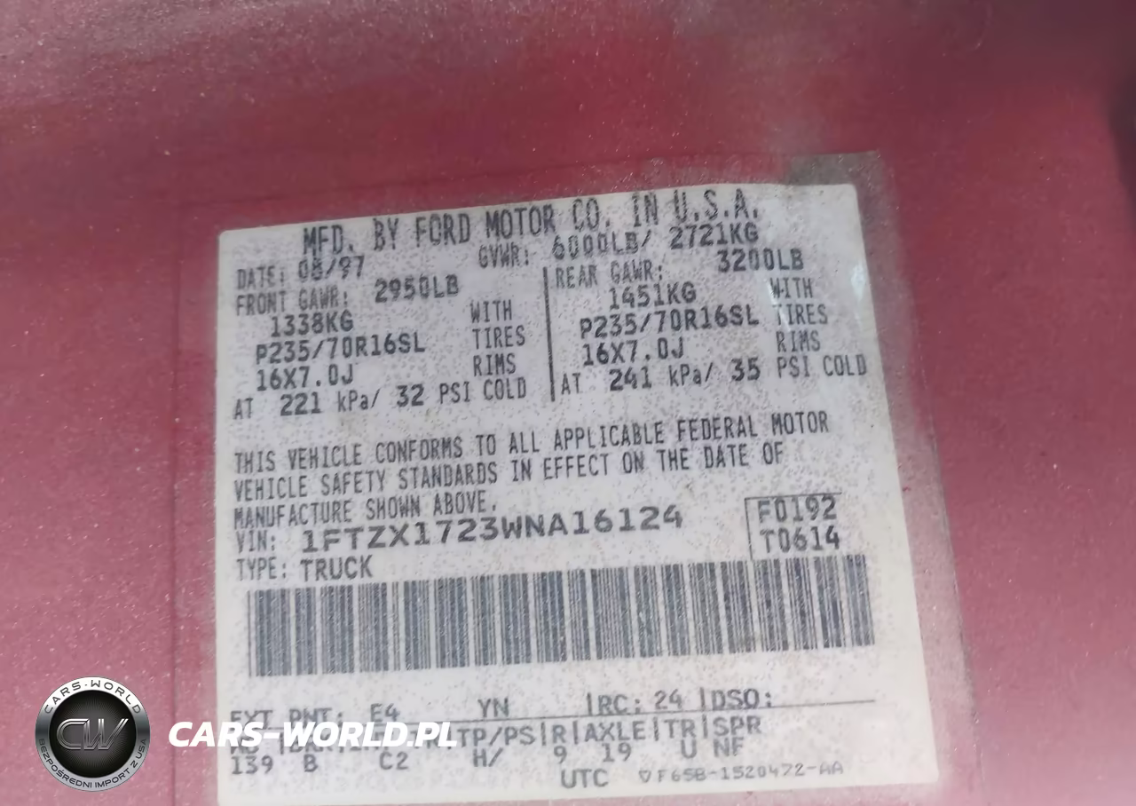 1998 Ford F-150 Standard-Xl-Xlt VIN:1FTZX1723WNA16124 - 9