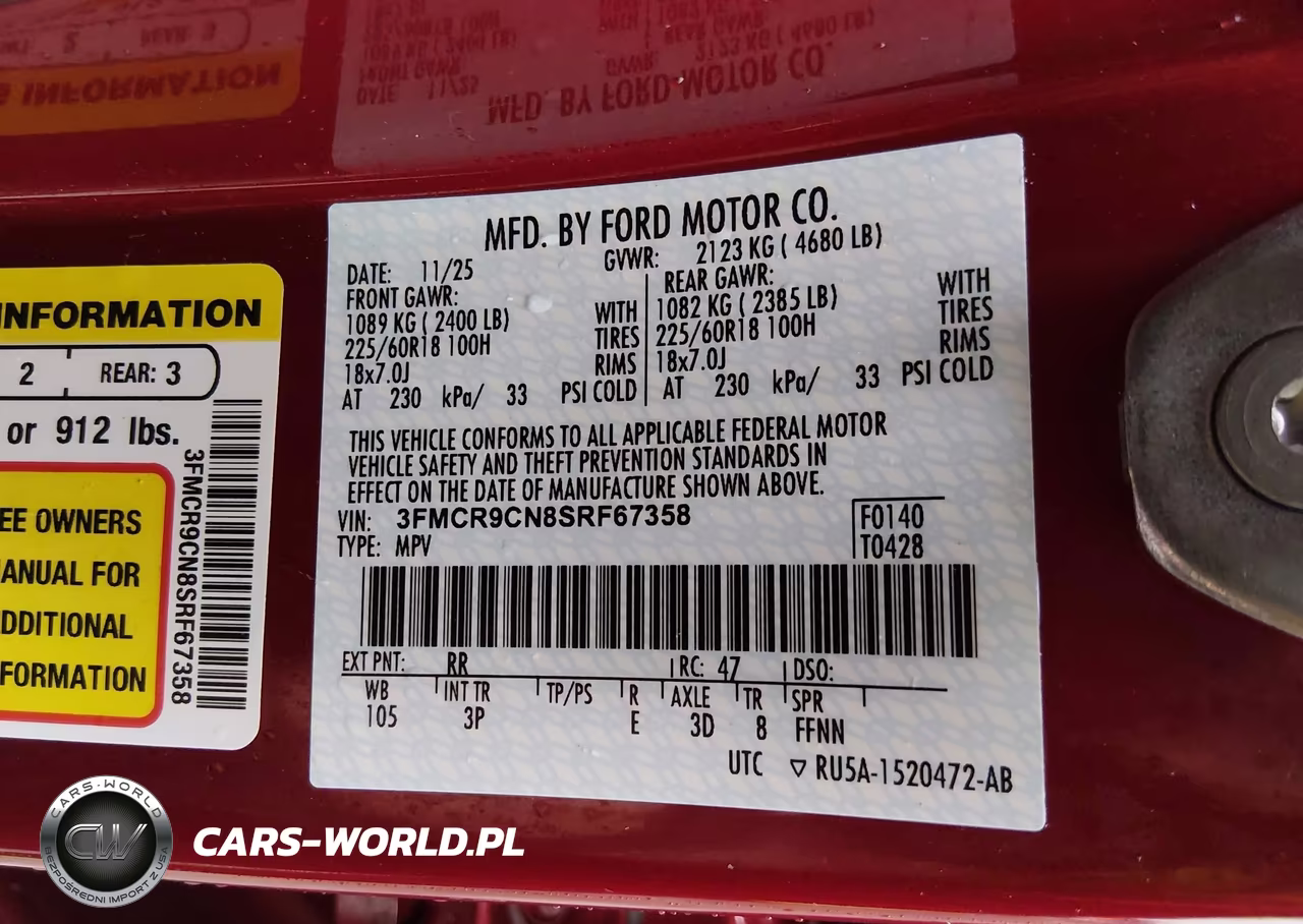 2025 Ford Bronco Sport Outer Banks VIN:3FMCR9CN8SRF67358 - 9