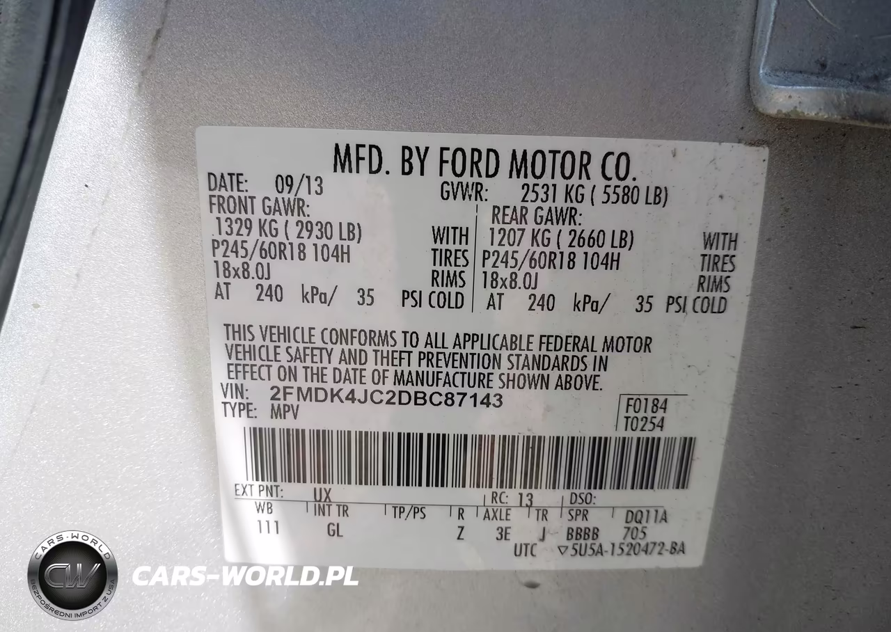 2013 Ford Edge Sel VIN:2FMDK4JC2DBC87143 - 9