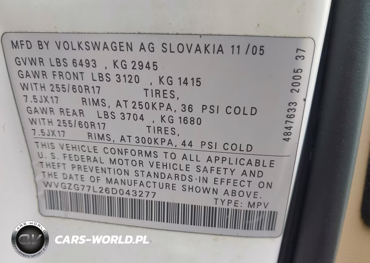 2006 Volkswagen Touareg V6 VIN:WVGZG77L26D043277 - 9