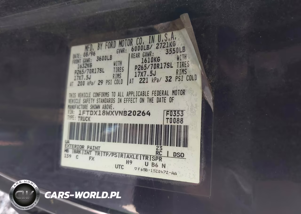 1997 Ford F-150 Lariat-Xl-Xlt VIN:1FTDX18WXVNB20264 - 9