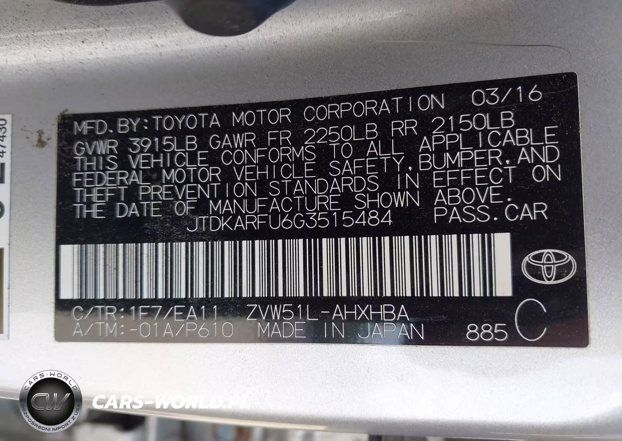 2016 Toyota Prius Three Touring VIN:JTDKARFU6G3515484 - 9
