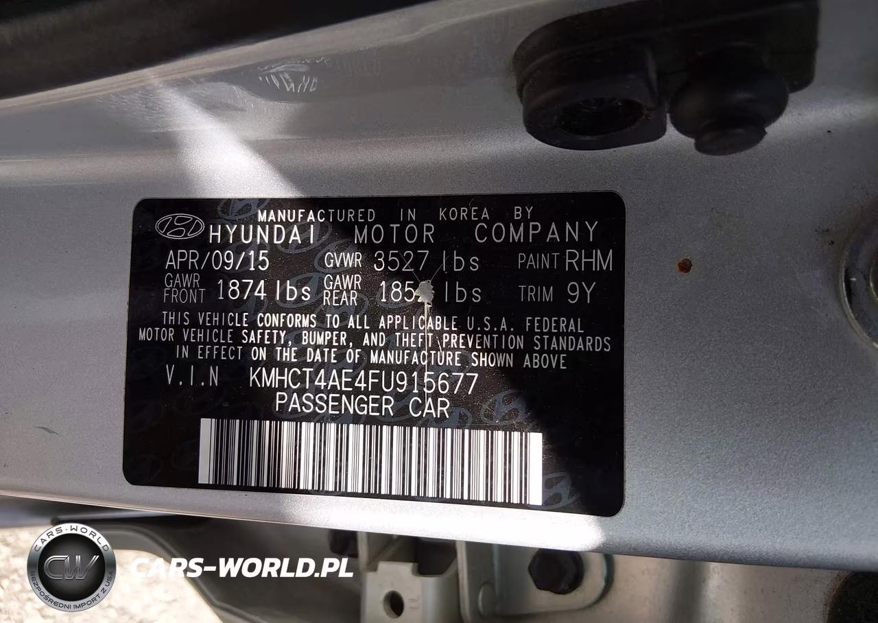 2015 Hyundai Accent Gls VIN:KMHCT4AE4FU915677 - 9