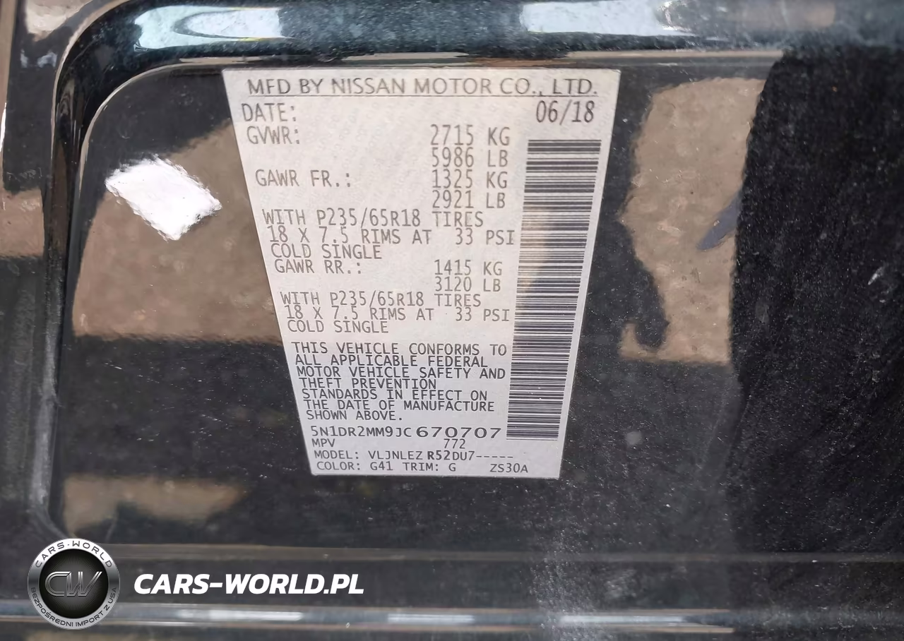 2018 Nissan Pathfinder Sv VIN:5N1DR2MM9JC670707 - 9