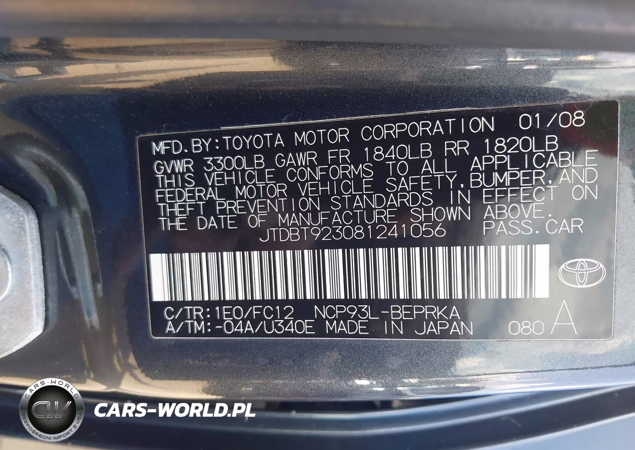 2008 Toyota Yaris VIN:JTDBT923081241056 - 9