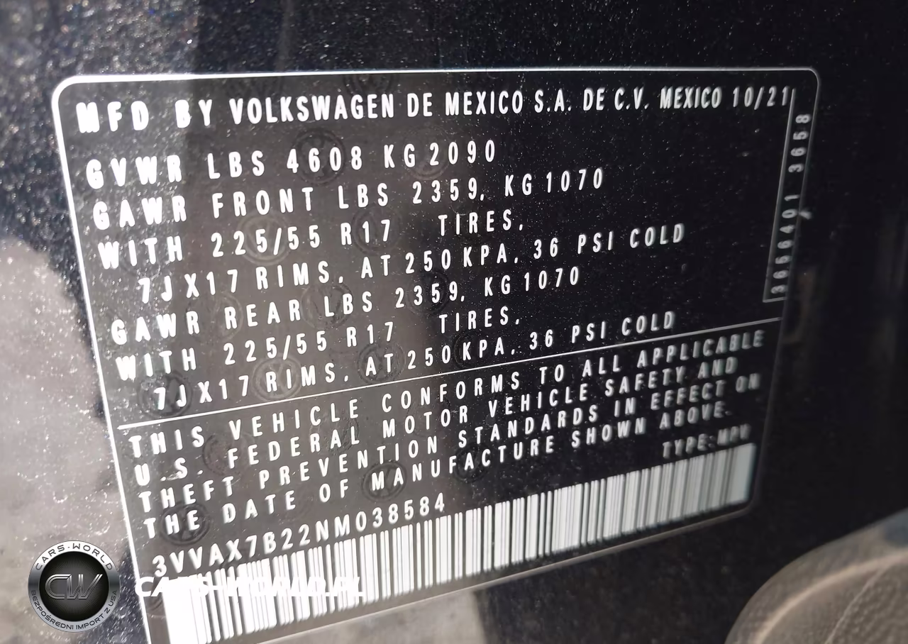 2022 Volkswagen Taos 1.5T S VIN:3VVAX7B22NM038584 - 9