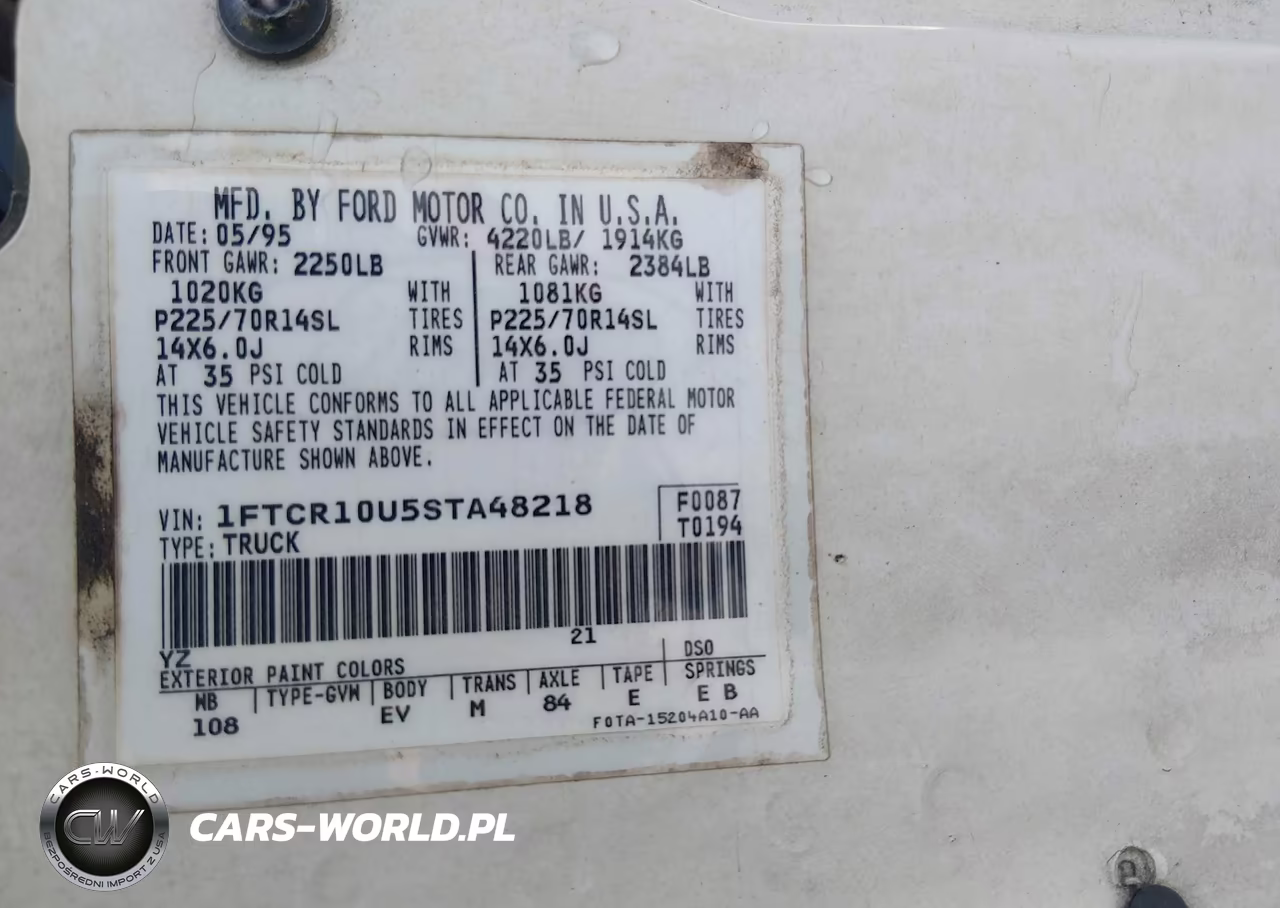 1995 Ford Ranger VIN:1FTCR10U5STA48218 - 9