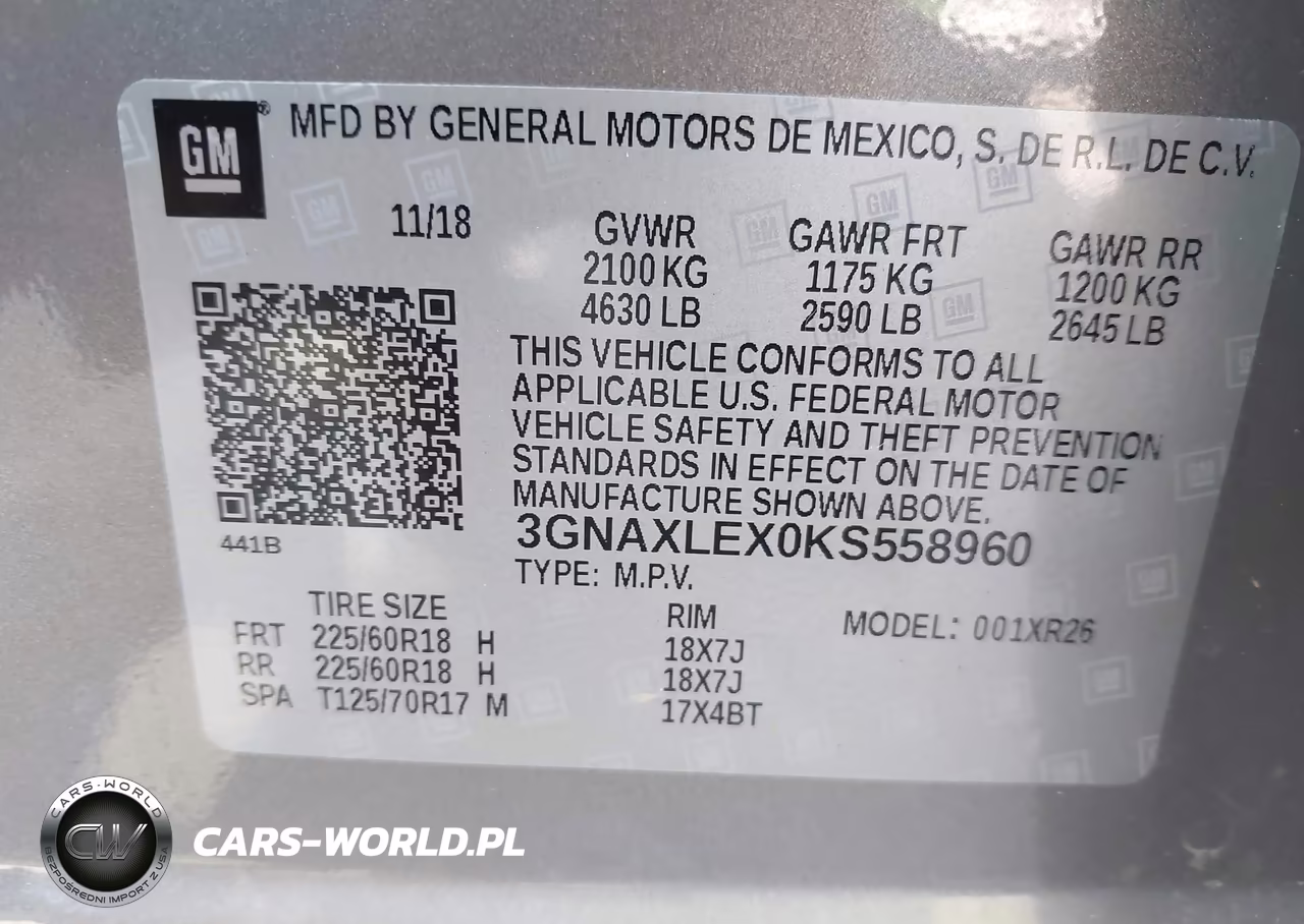 2019 Chevrolet Equinox Lt VIN:3GNAXLEX0KS558960 - 9