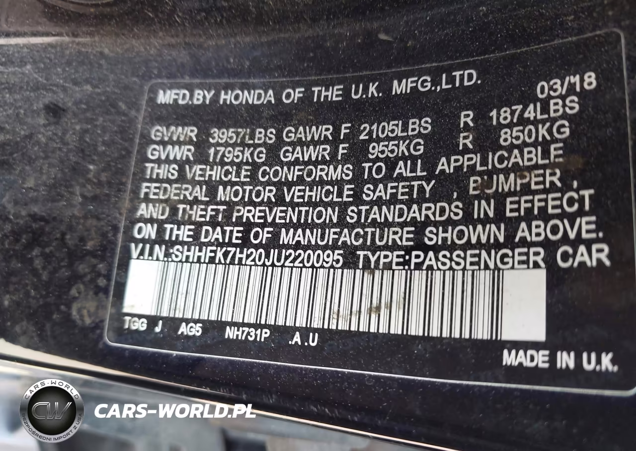 2018 Honda Civic Lx VIN:SHHFK7H20JU220095 - 9