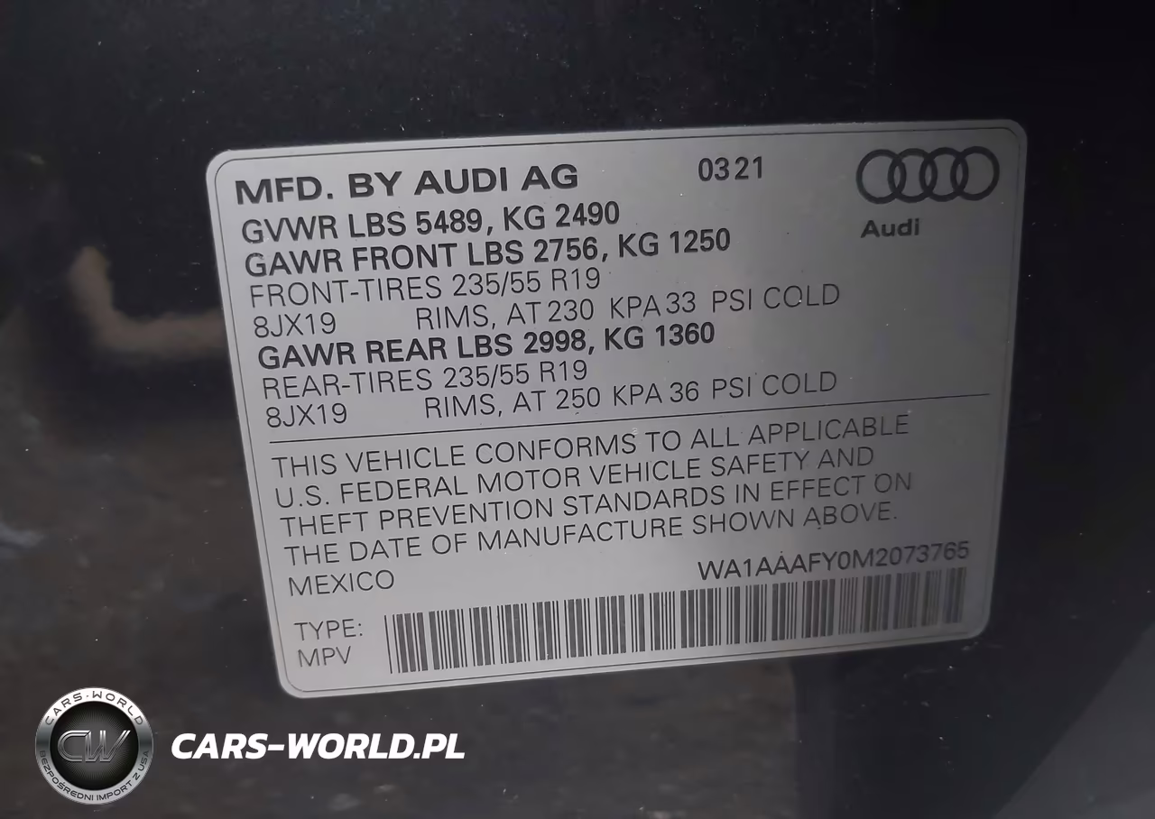 2021 Audi Q5 Premium 45 Tfsi Quattro S Tronic VIN:WA1AAAFY0M2073765 - 9