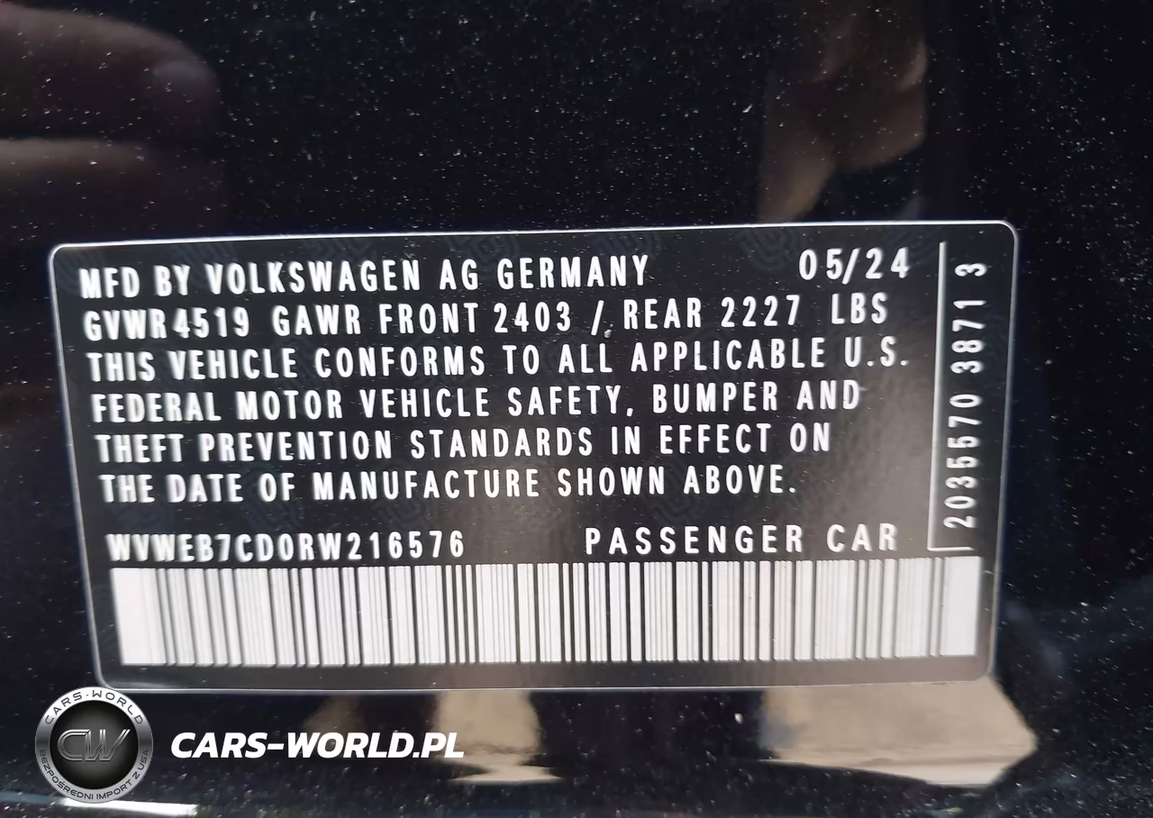 2024 Volkswagen Golf R 2.0T VIN:WVWEB7CD0RW216576 - 9