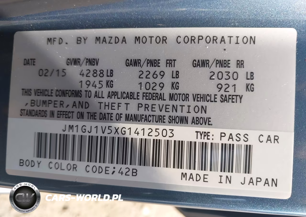 2016 Mazda Mazda6 I Touring VIN:JM1GJ1V5XG1412503 - 9