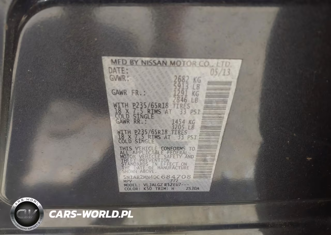 2013 Nissan Pathfinder Sl VIN:5N1AR2MN4DC684708 - 9